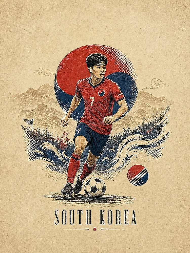Vintage South Korea Soccer Player by puredevn
