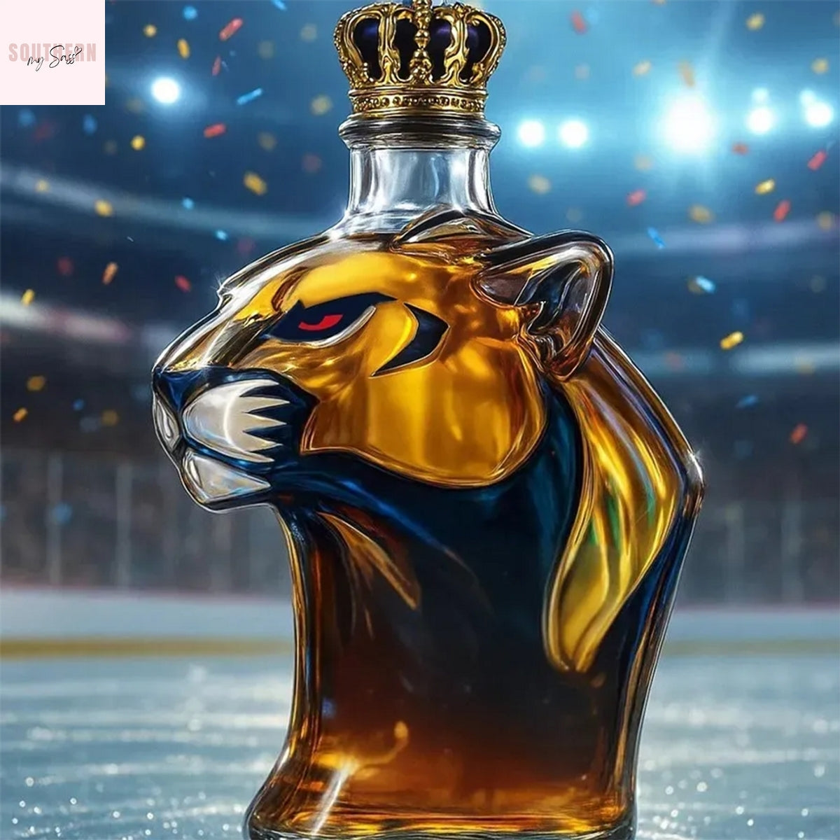 Florida Panthers 2025 Stanley Cup Championship Whiskey Bottle