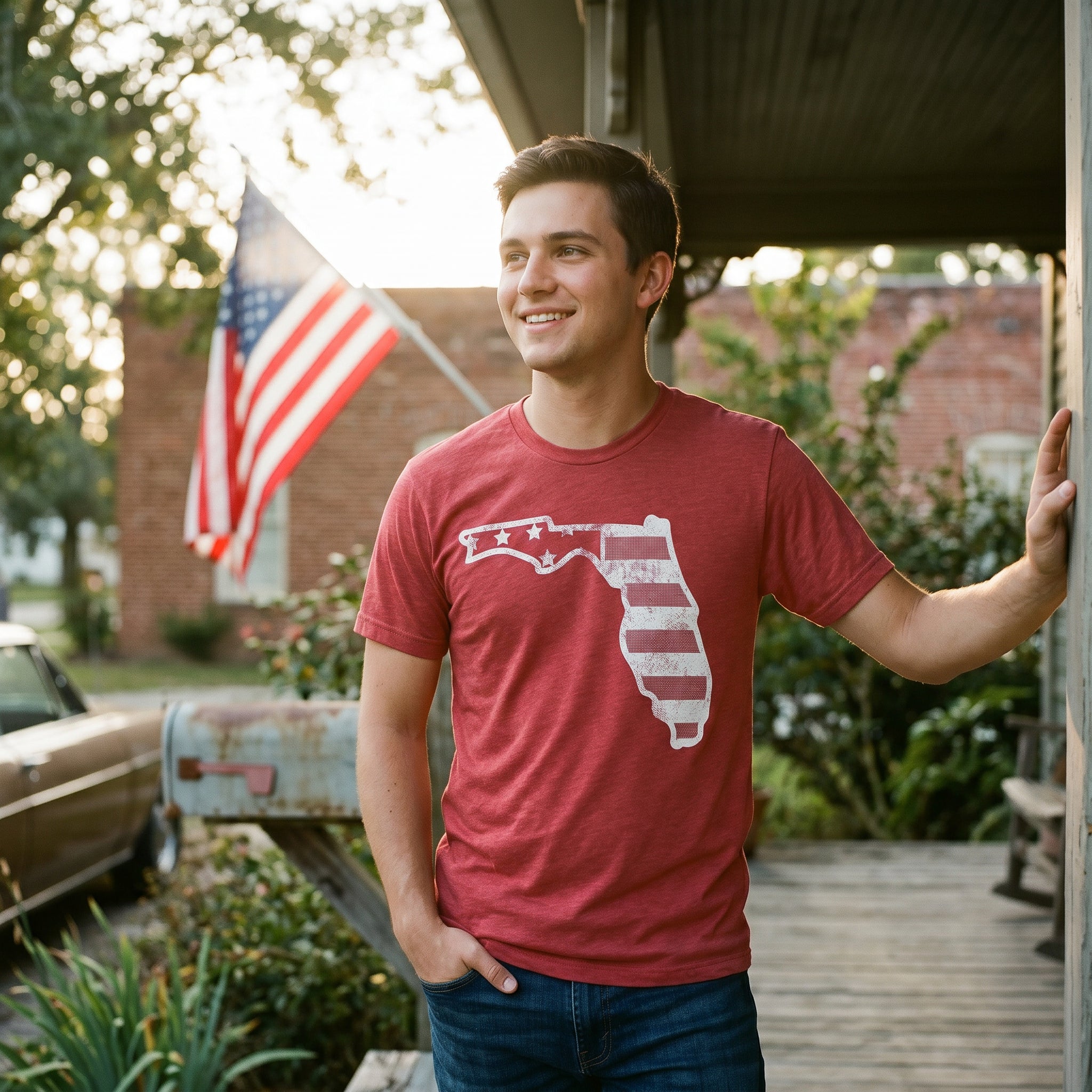 American Flag Florida Men's T Shirt