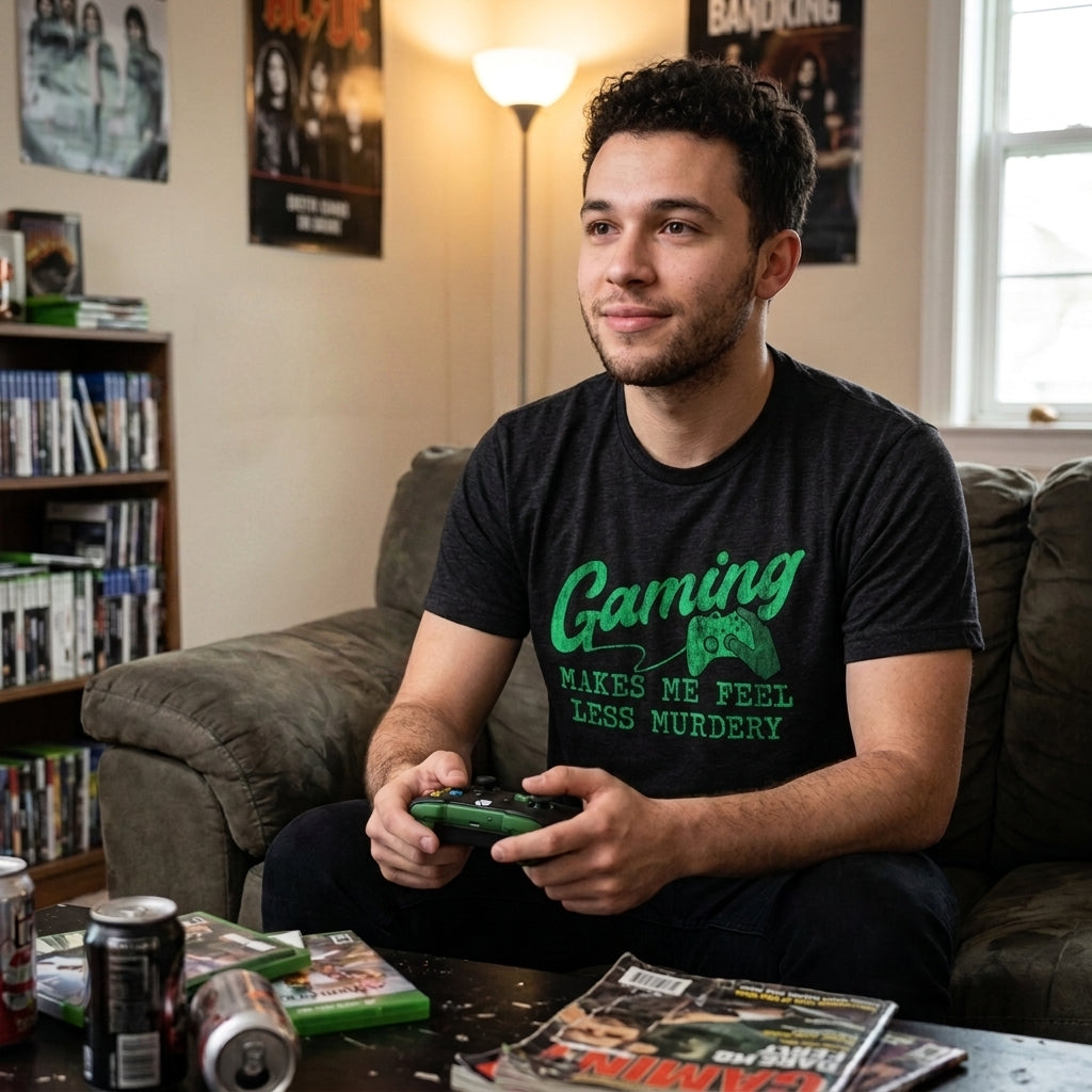 Gaming Makes Me Feel Less Murdery Men's T Shirt