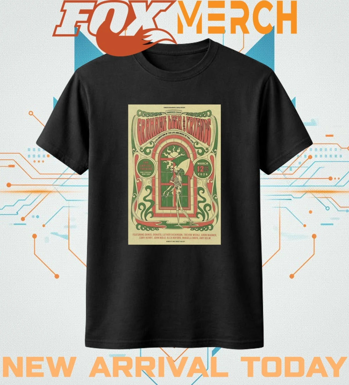 Grahame Lesh and Friends march 12 2026 The Capitol Theatre Port Chester, NY poster t-shirt