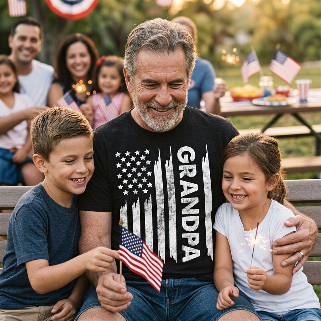 American Flag Grandpa Men's T Shirt