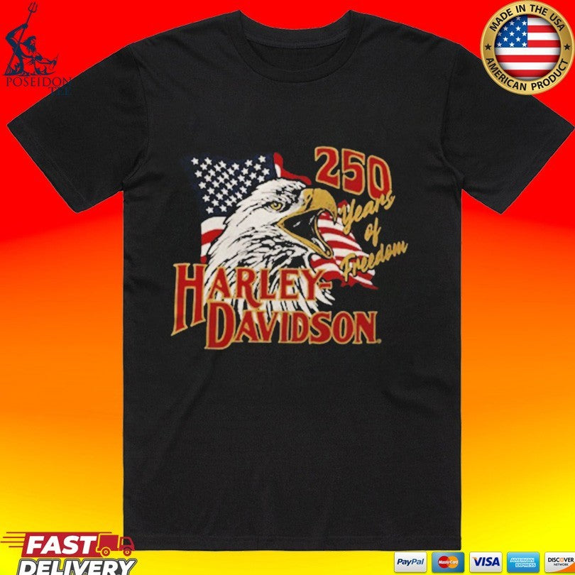 Harley Davidson 250th Years Of Freedom Liberty Eagle T-shirt