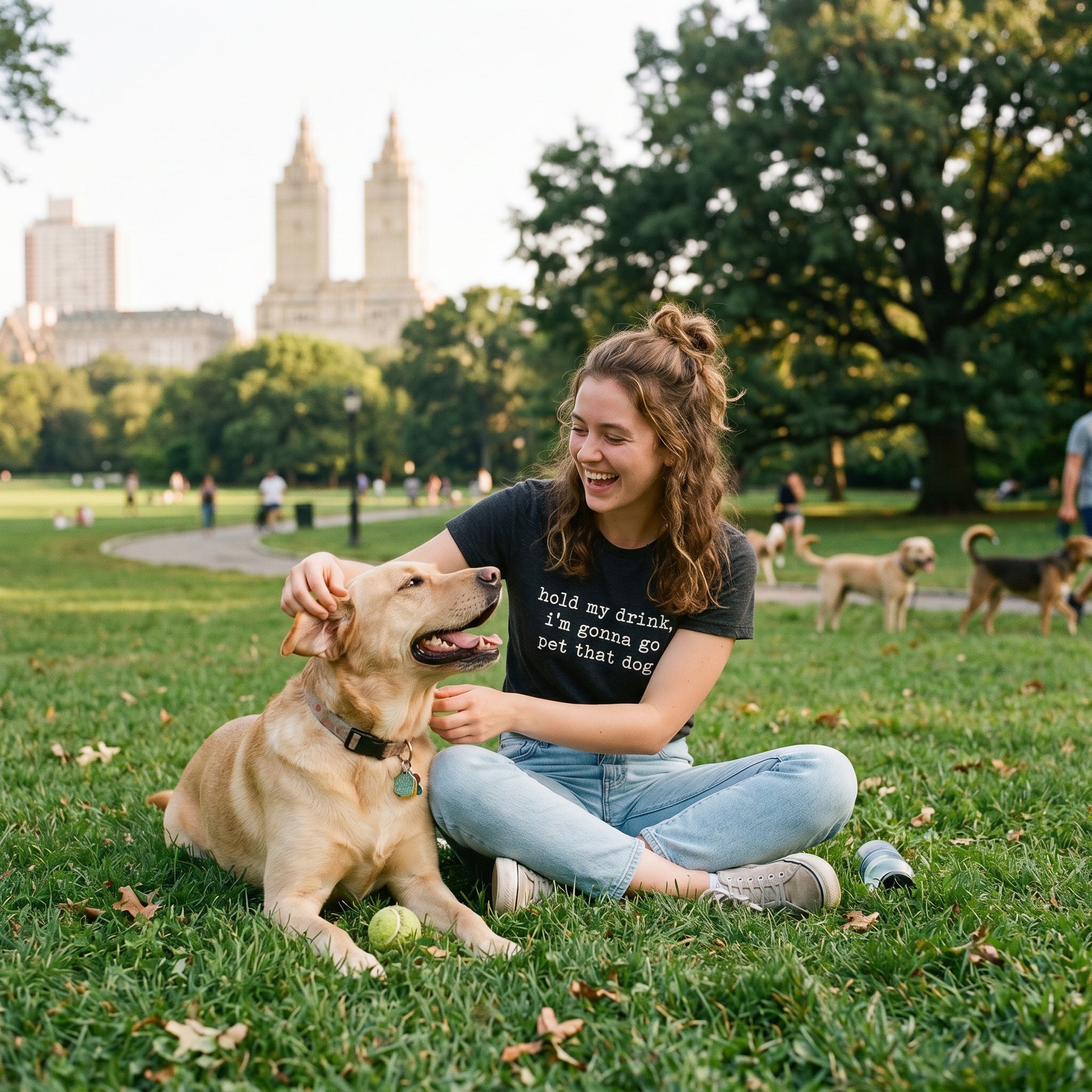 Hold My Drink I'm Gonna Go Pet That Dog Women's T Shirt