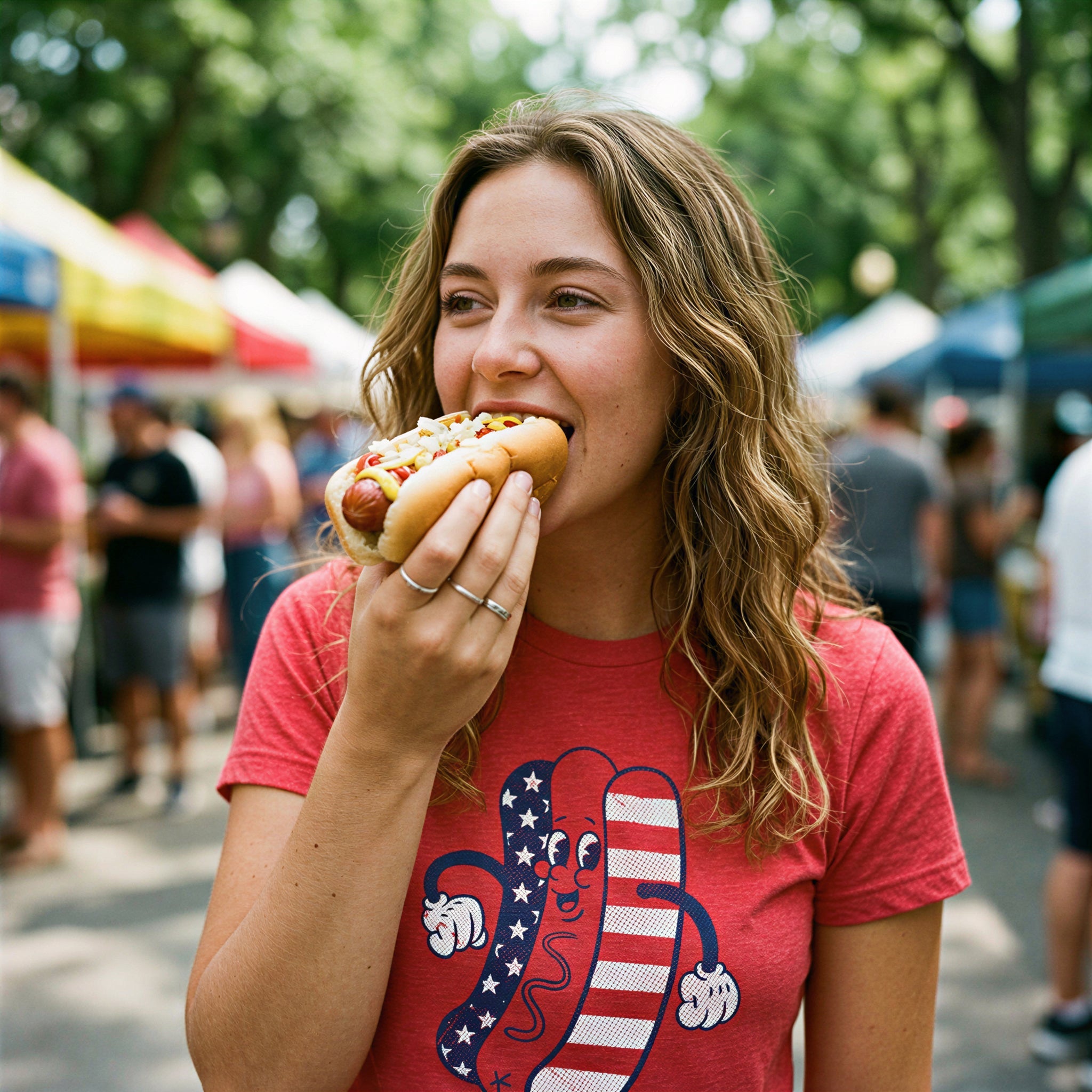 Fourth Of July Hotdog Women's T Shirt