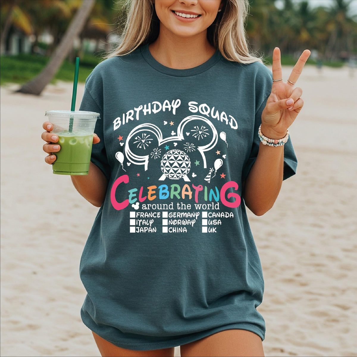 Disney Birthday Squad Celebrating Around World Tee Epcot Birthday Trip Disney World Birthday Tee (4)