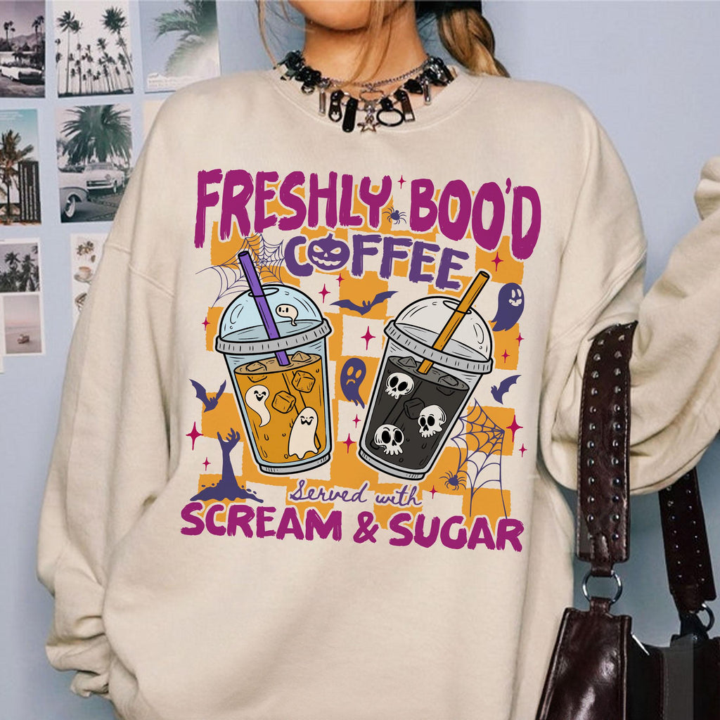 Halloween Freshly Boo 39 Coffee Vintage Ghost Coffee Coffee Lover Spooky Season (3)