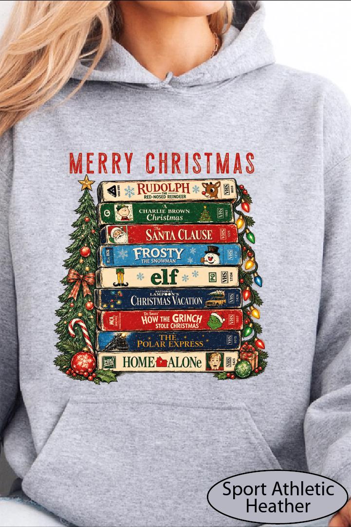 Christmas Movies Vhs Retro 90s Holiday Movie Unisex T-shirt, Sweatshirt, Hoodie (3)