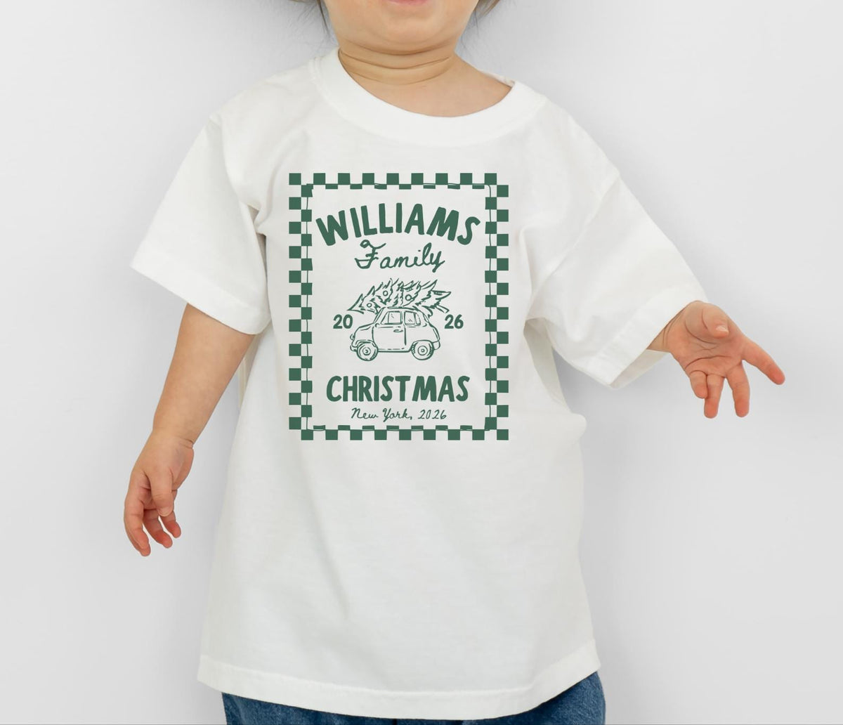 Personalized Christmas Family Custom Christmas Crew Comfort Colors Tee Matching Family Holiday Family Name Christmas (4)