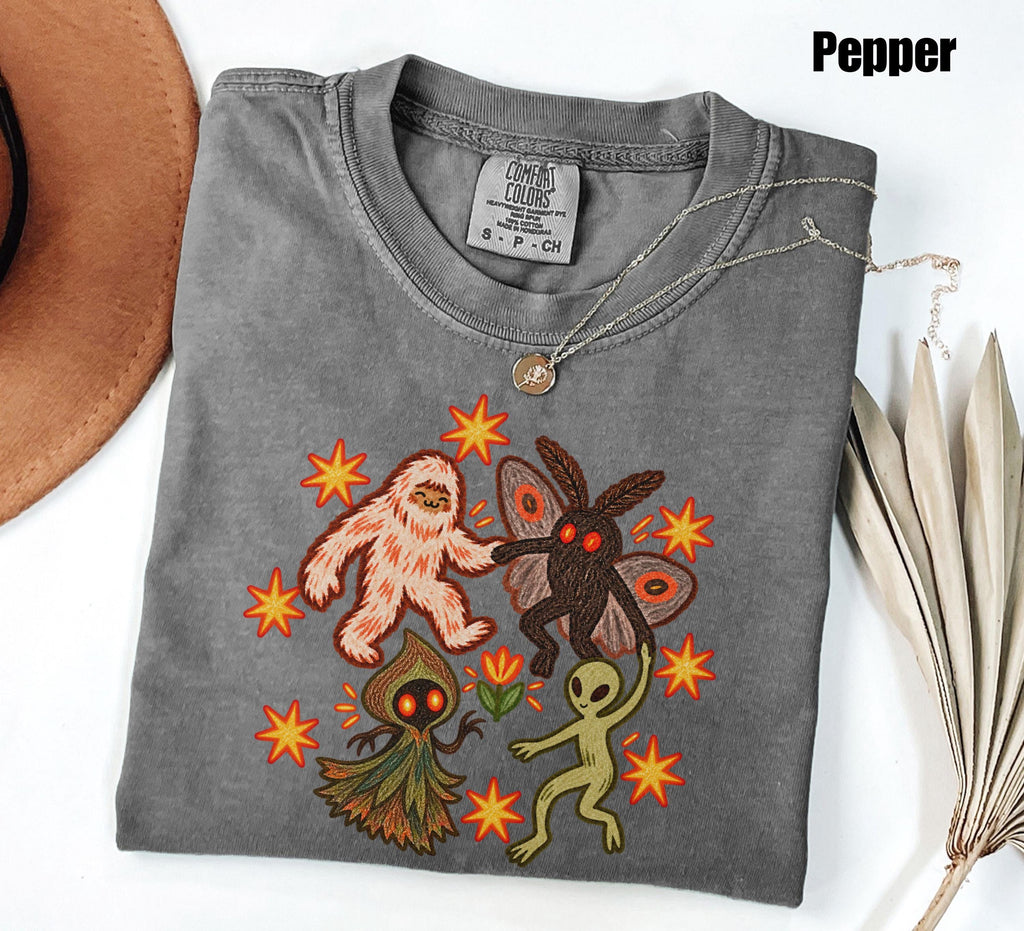 Dancing Cryptids Flatwoods Monster Mothman Bigfoot Tee Unisex T-shirt, Sweatshirt, Hoodie (1)