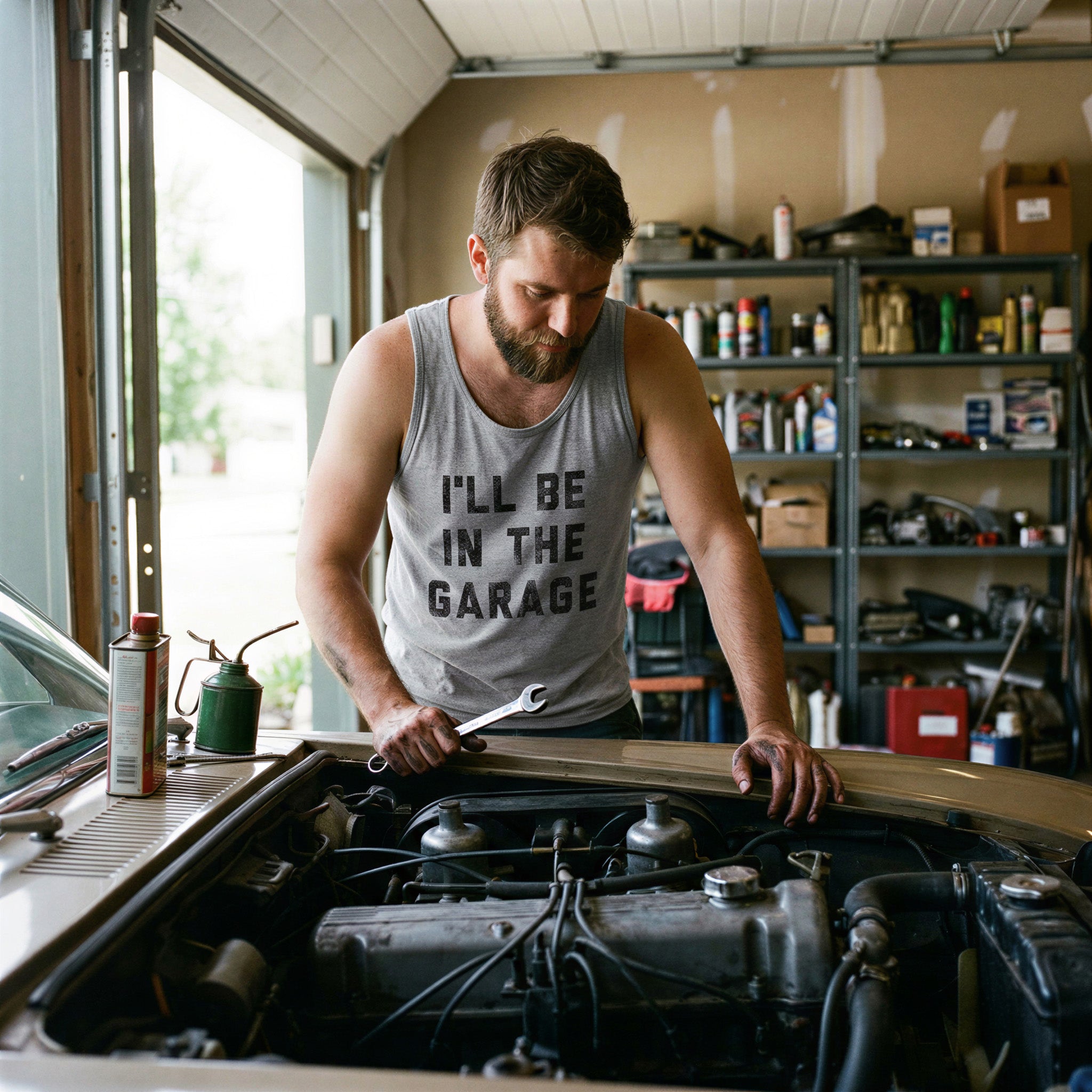I'll Be In The Garage Men's Tank Top