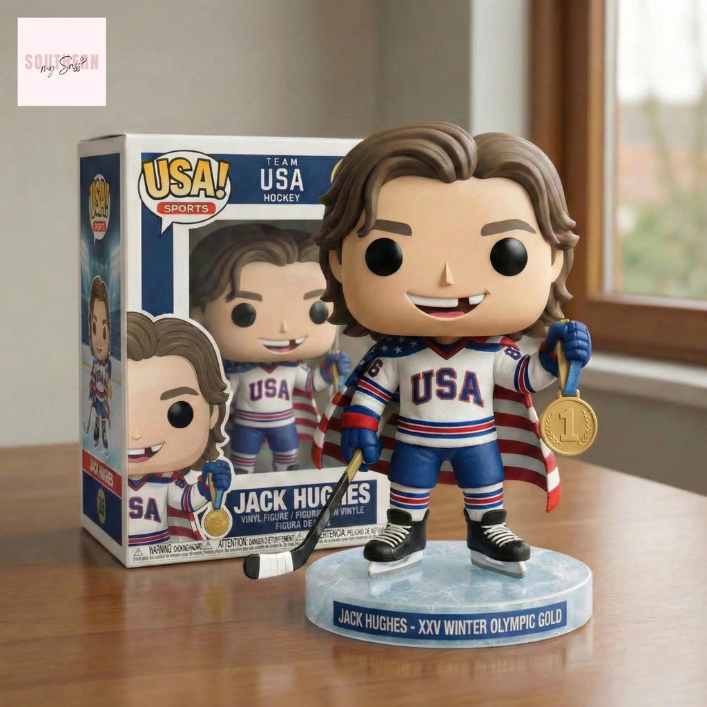 Jack Hughes 2026 Winter Olympic Gold Commemorative Pop Figure Doll