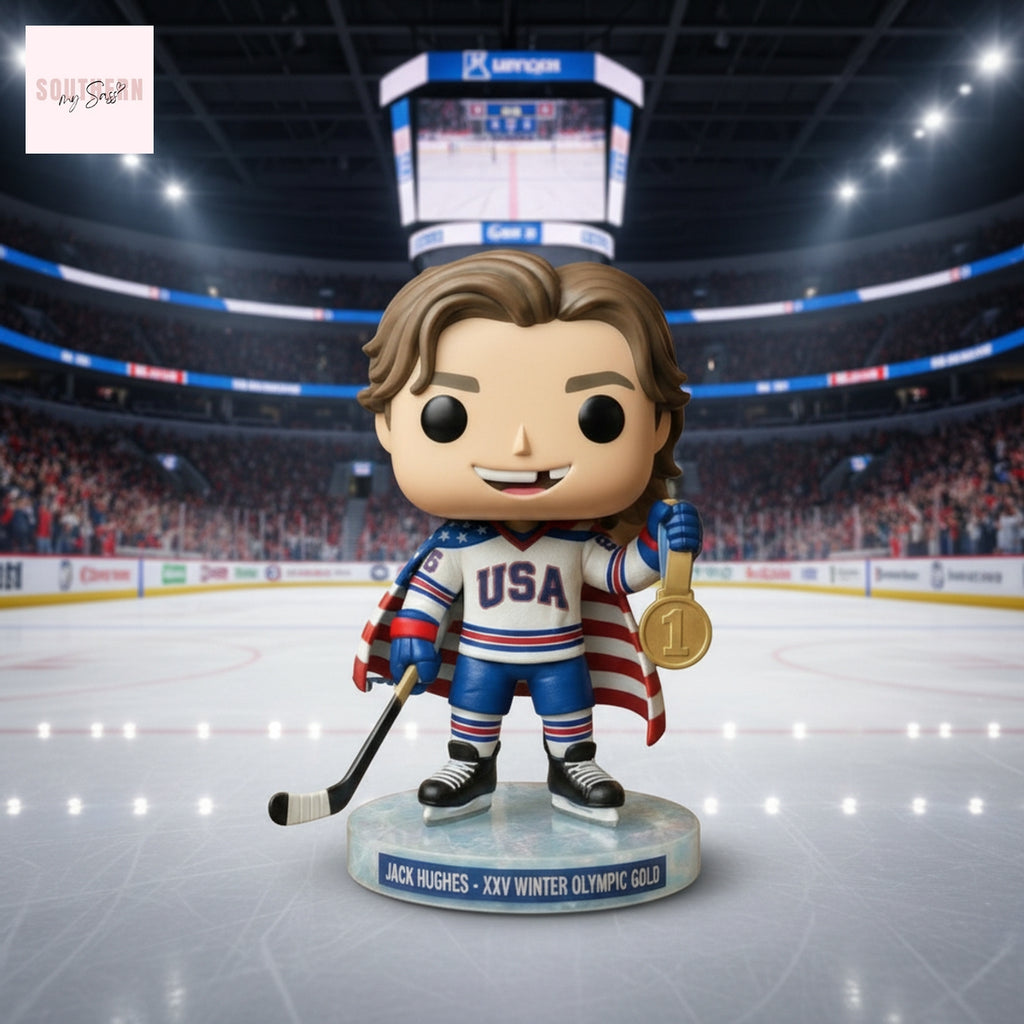 Jack Hughes USA Hockey XXV Winter Olympic Gold Pop Figure Doll