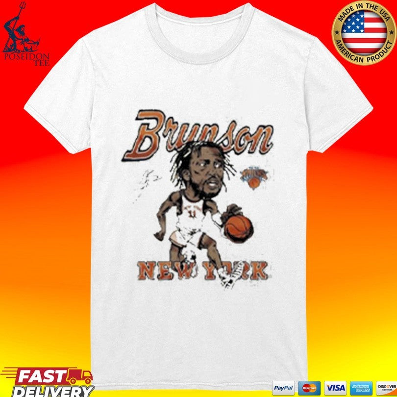 Jalen Brunson New York Knicks Signature Dribbler Dribbling Cartoon 11 T-shirt