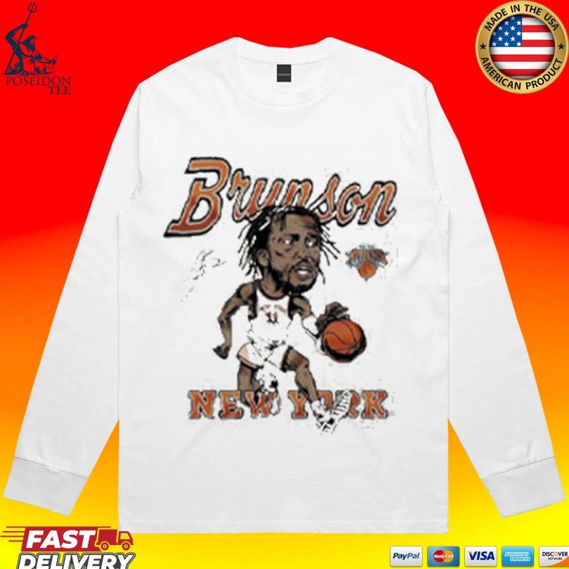 Jalen Brunson New York Knicks Signature Dribbler Dribbling Cartoon 11 T-shirt
