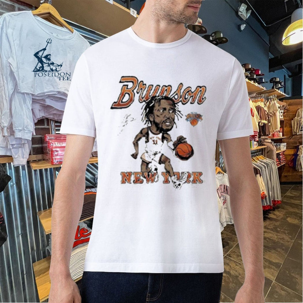 Jalen Brunson New York Knicks Signature Dribbler Dribbling Cartoon 11 T-shirt