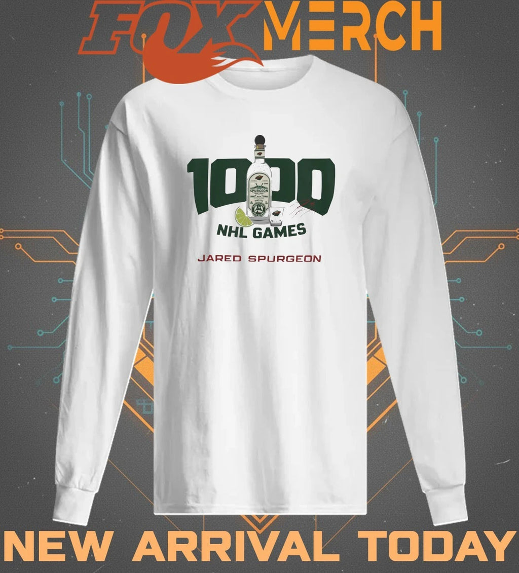 Jared Spurgeon 1000 nhl games t-shirt