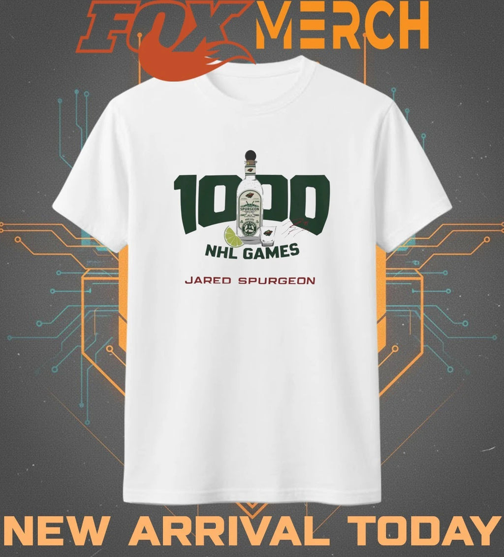 Jared Spurgeon 1000 nhl games t-shirt