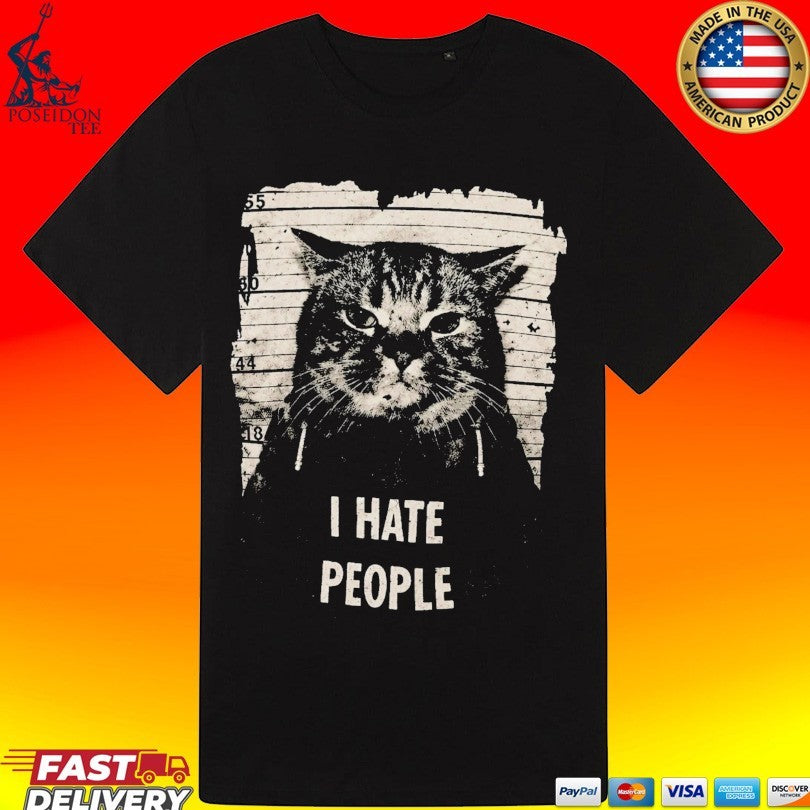 Jeff Satur Cat I Hate People T-shirt