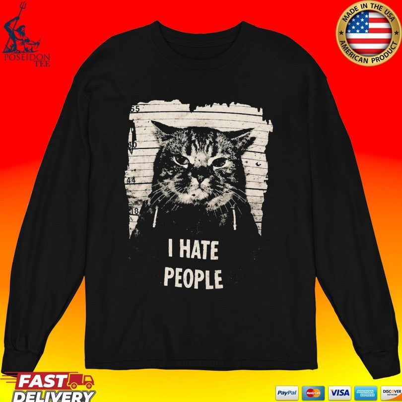 Jeff Satur Cat I Hate People T-shirt