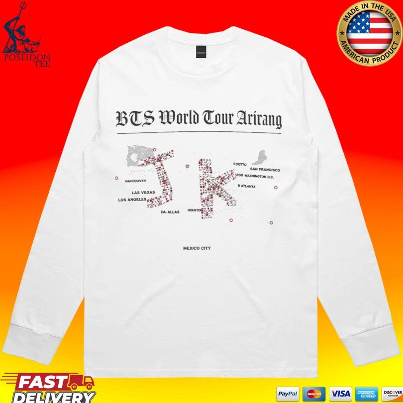 Jungkook BTS World Tour Arirang Jk 2026 In Stanford T-shirt