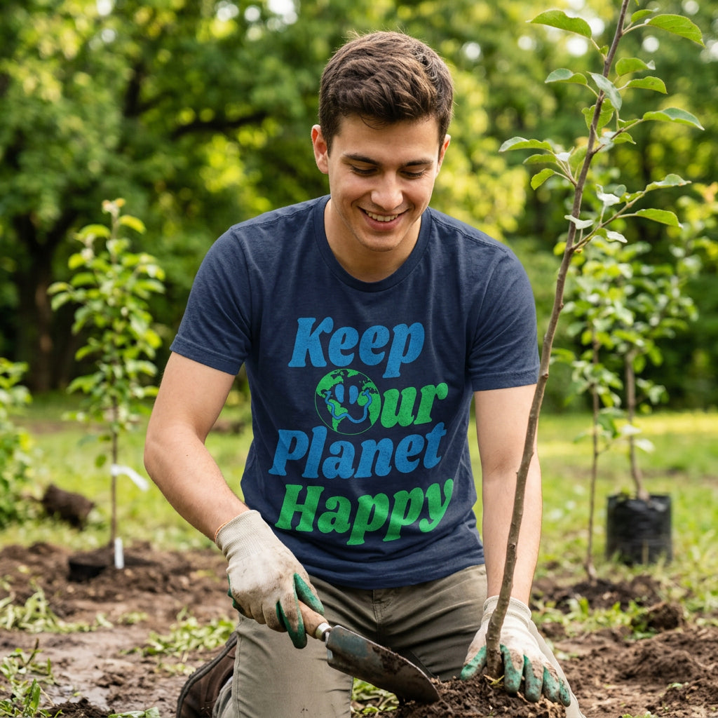 Keep Our Planet Happy Men's T Shirt