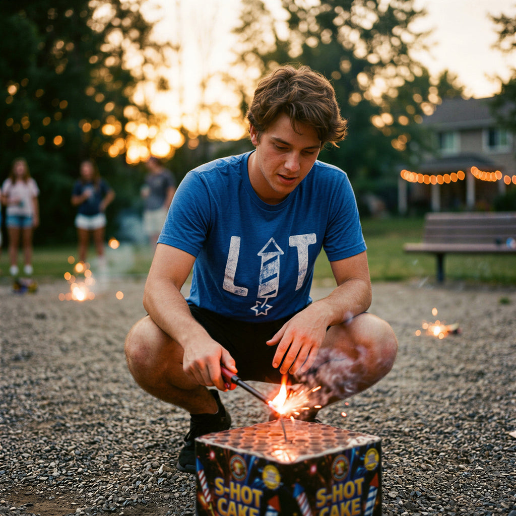 Lit Firework Men's T Shirt