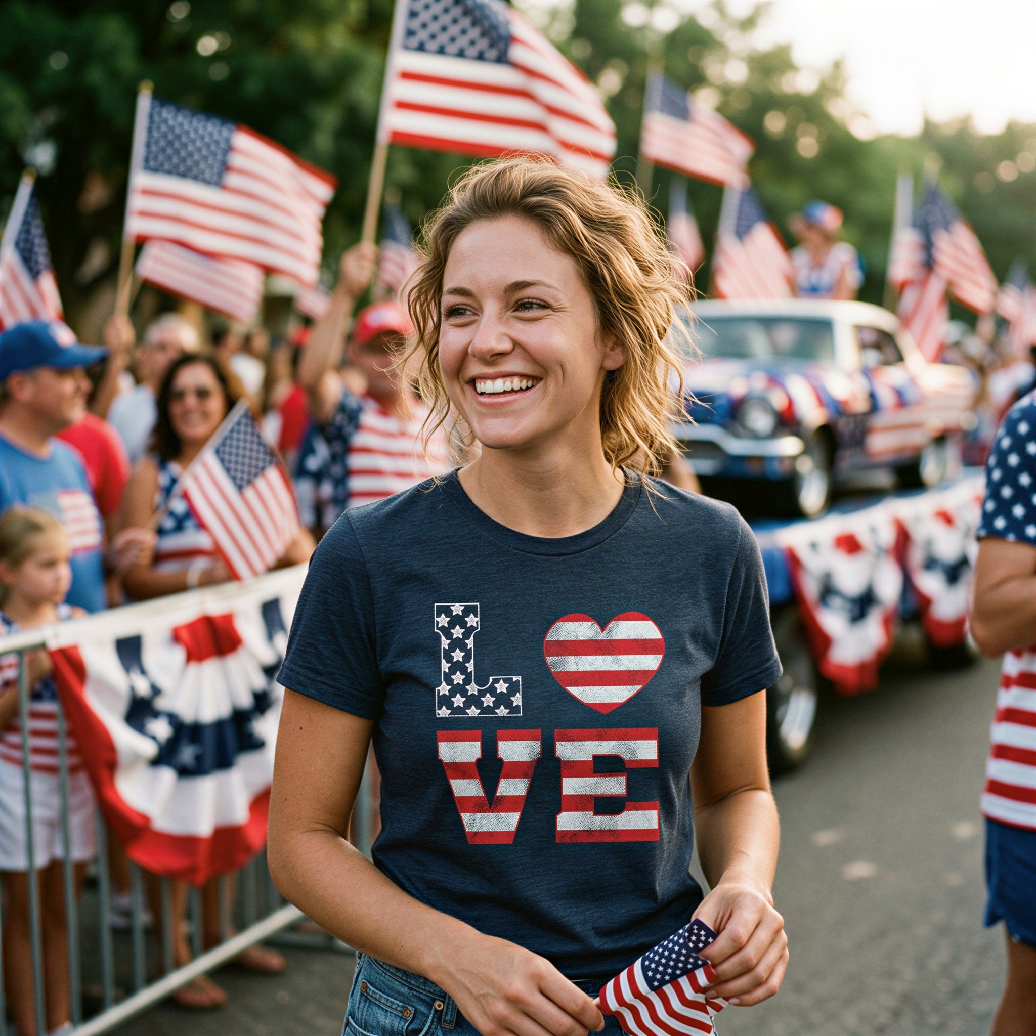 Love American Flag Women's T Shirt