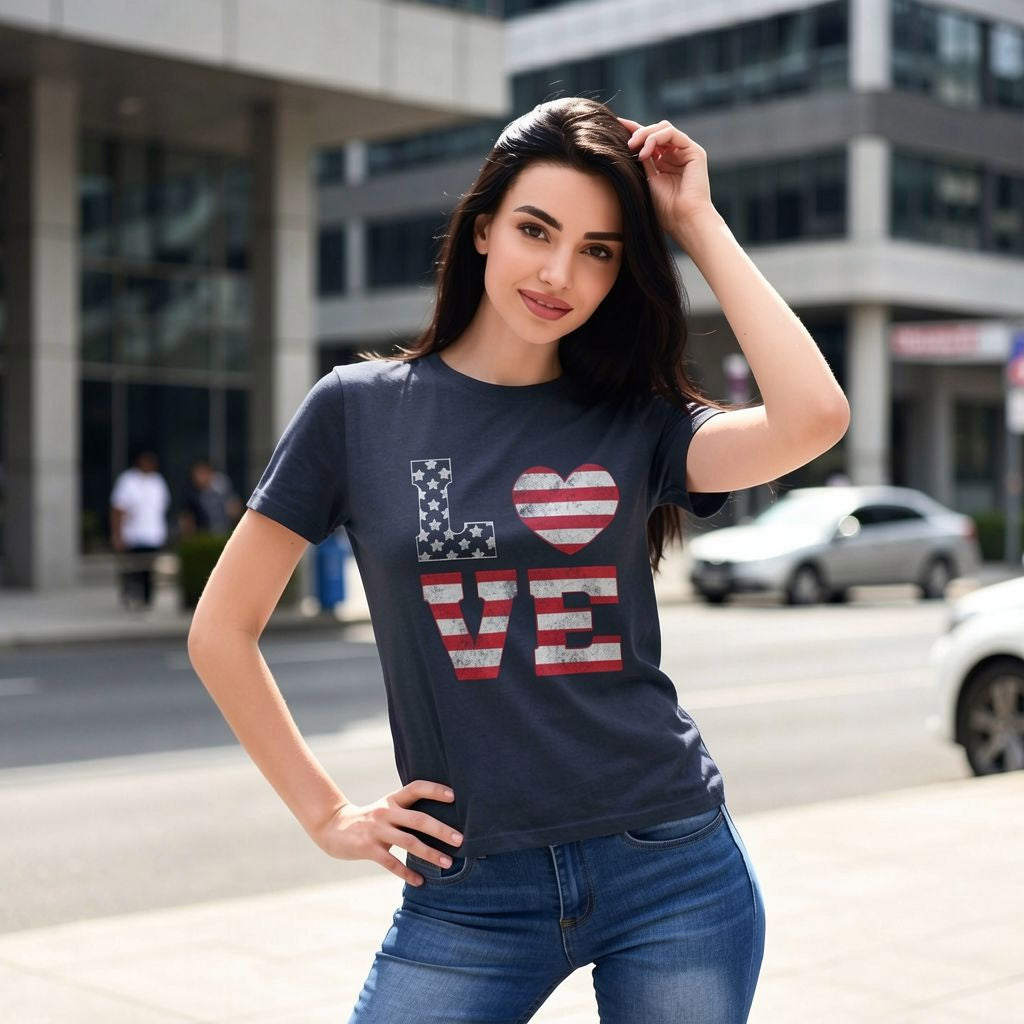 Love American Flag Women's T Shirt
