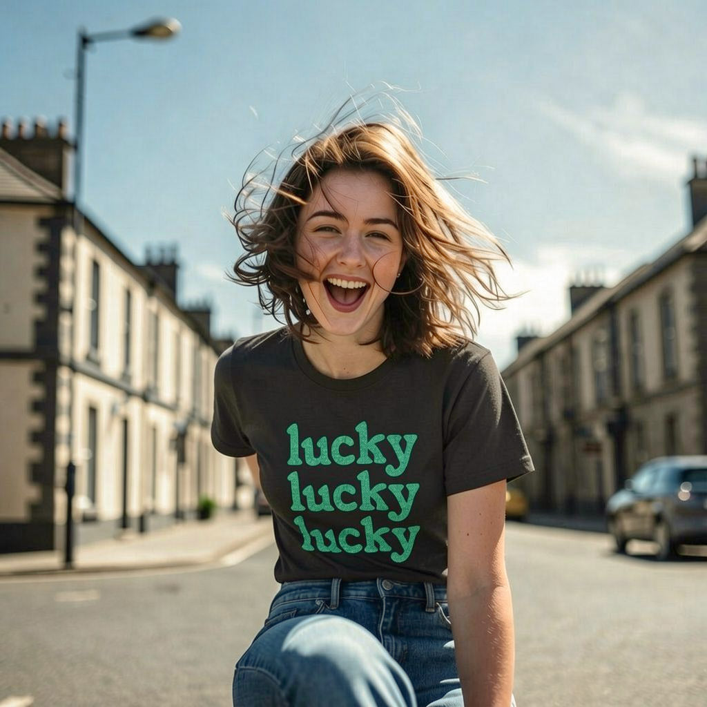 Lucky Lucky Lucky Green Glitter Women's T Shirt