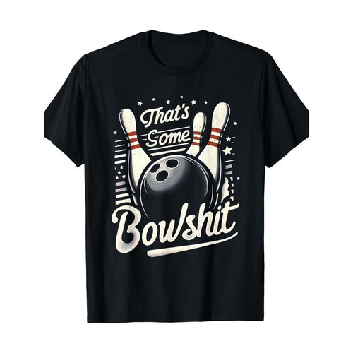 1pc Vintage Bowling Graphic T-Shirt - 100% Cotton Crew Neck Tee with Slight Stretch, Regular Fit, Knit Fabric, 180g/m2