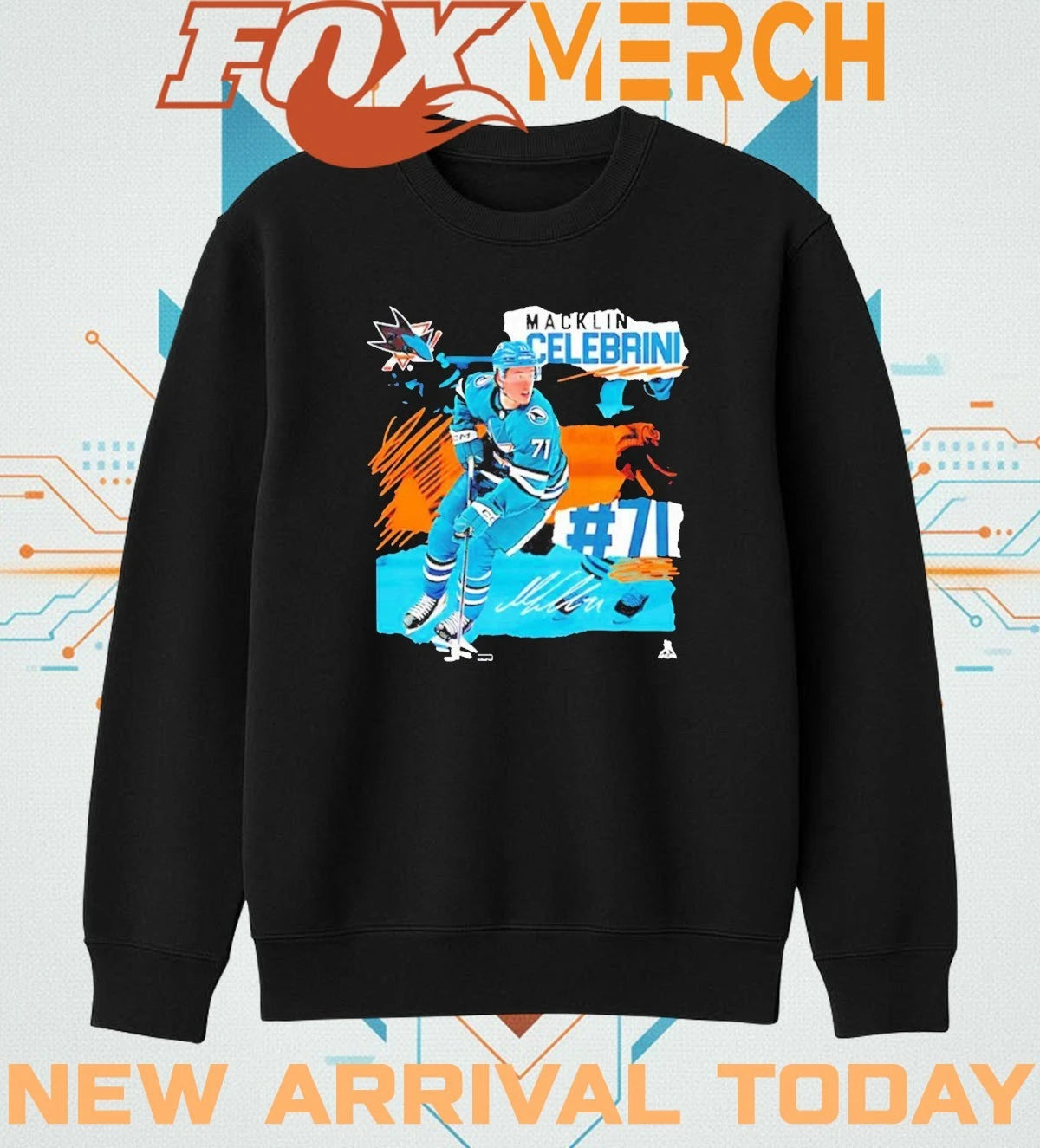 Macklin Celebrini San Jose Sharks Fresh Ice signature t-shirt