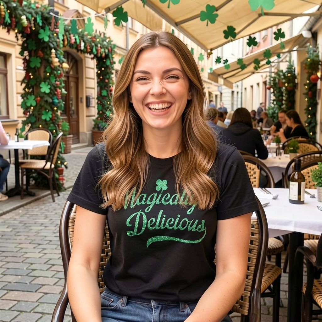 Magically Delicious Black Shirt Glitter Ink Women's T Shirt