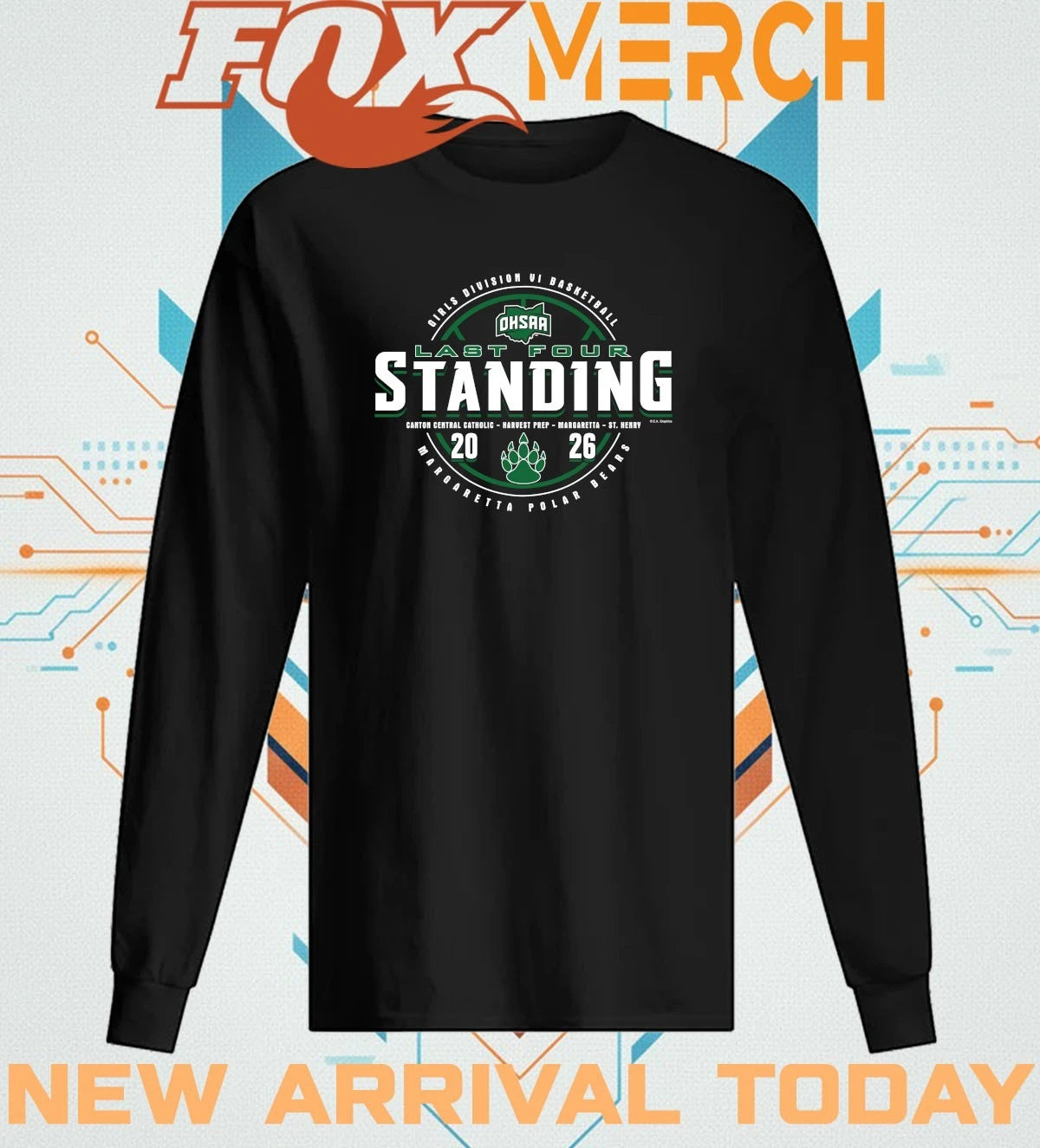 Margaretta Polar Bears 2026 OHSAA Girls Basketball DVI Last Four Standing t-shirt