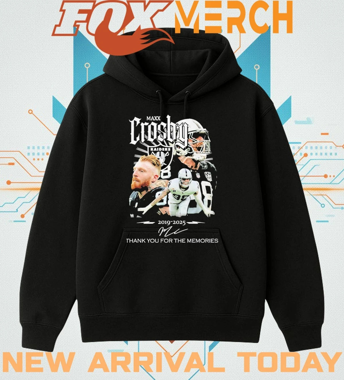 Maxx Crosby 2019-2025 thank you for the memories signature t-shirt
