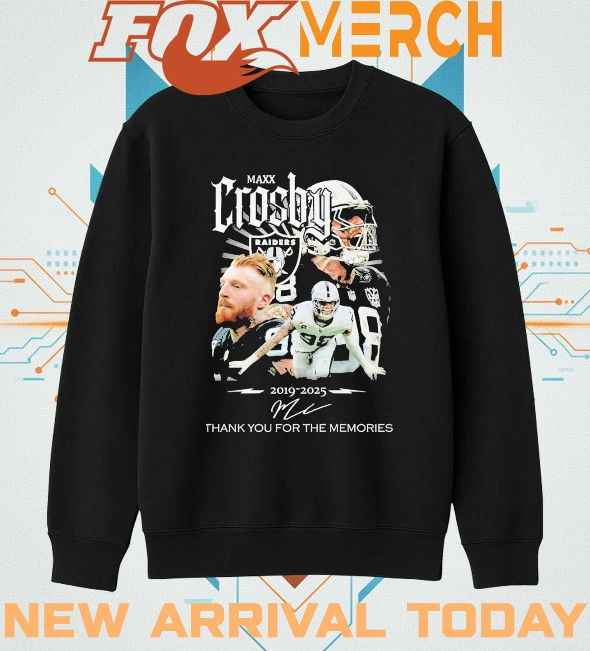 Maxx Crosby 2019-2025 thank you for the memories signature t-shirt