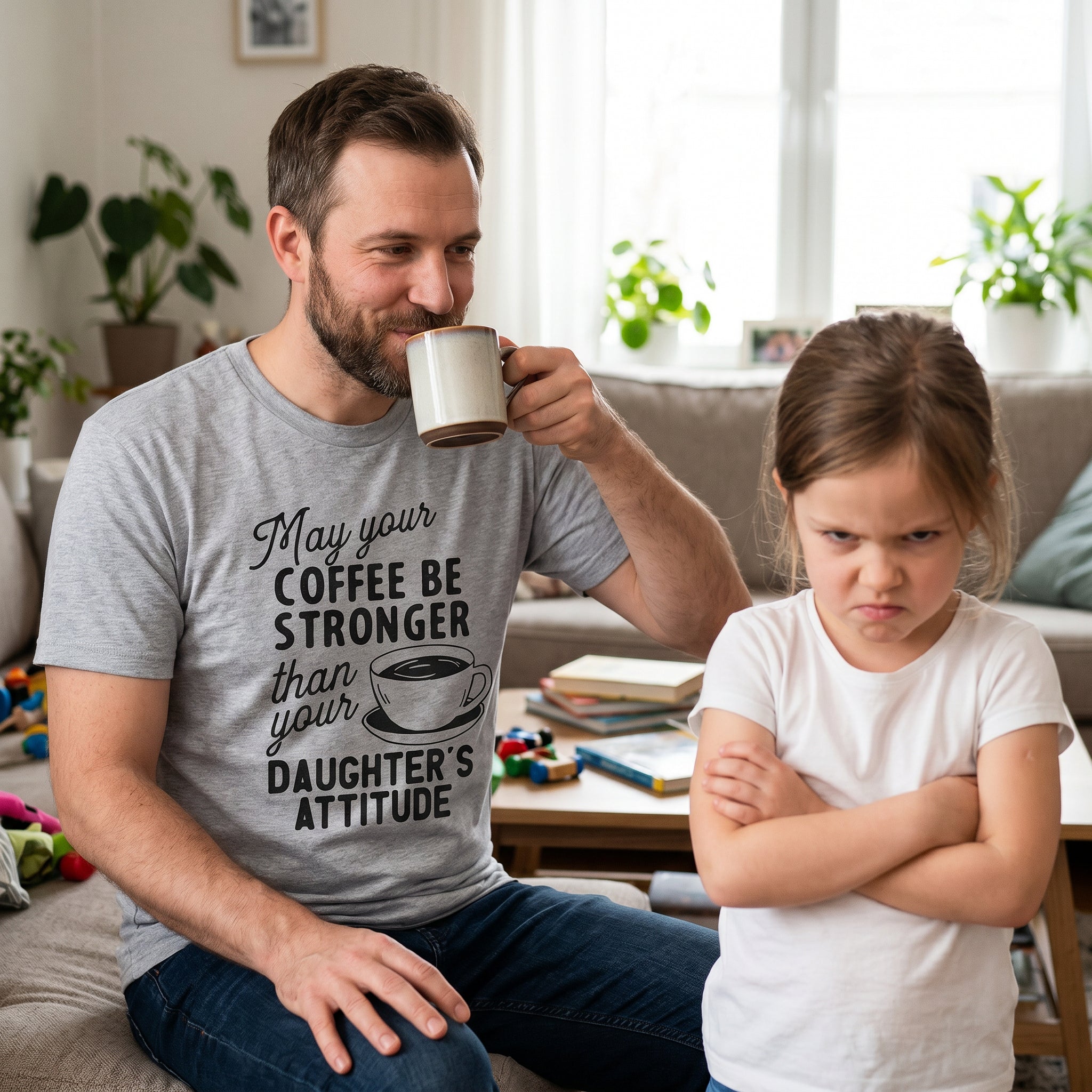 Coffee Stronger Than Your Daughter's Attitude Men's T Shirt