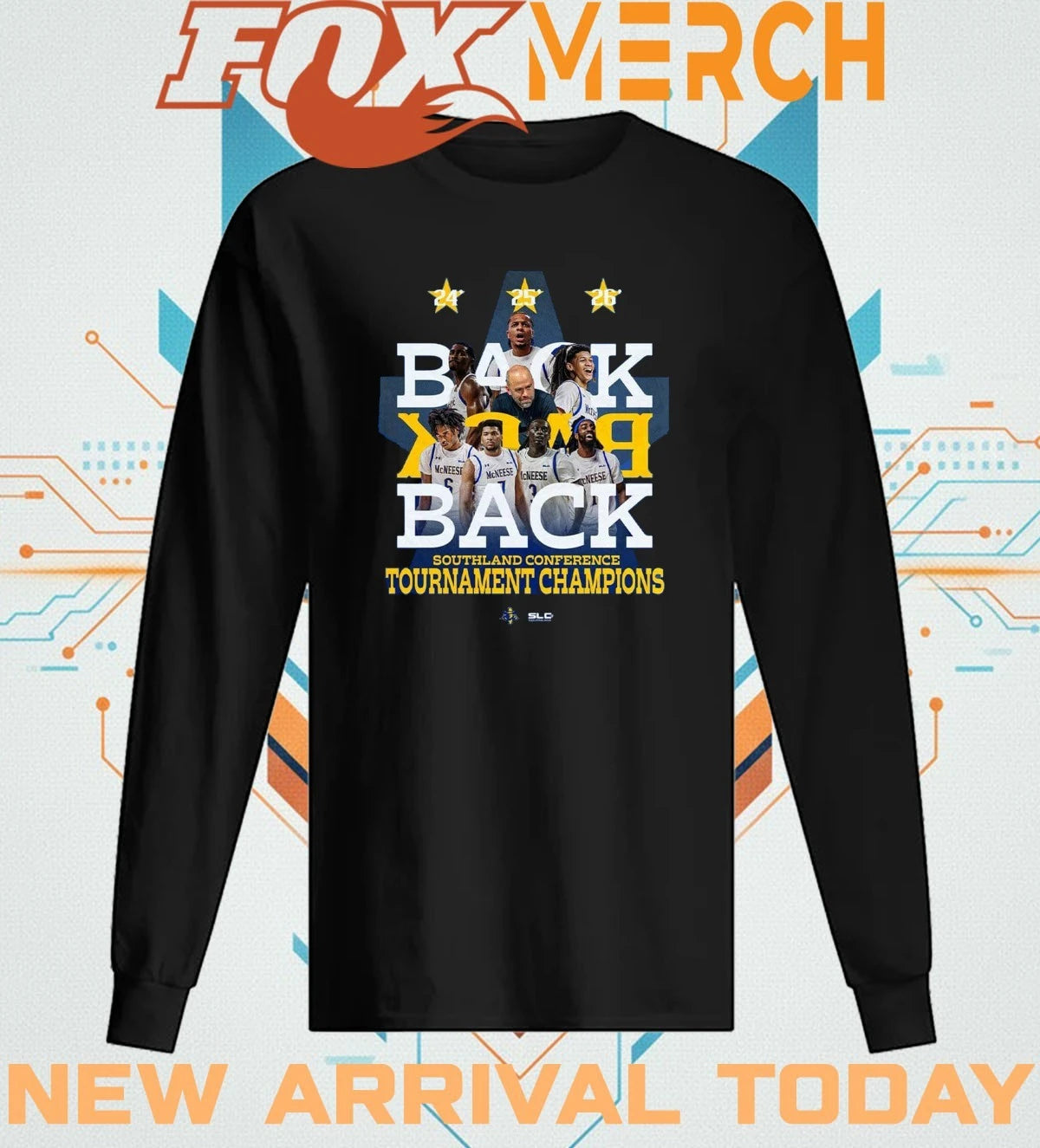McNeese State Cowboys 2026 back to back Southland Conference Men’s Basketball Tournament Champions t-shirt