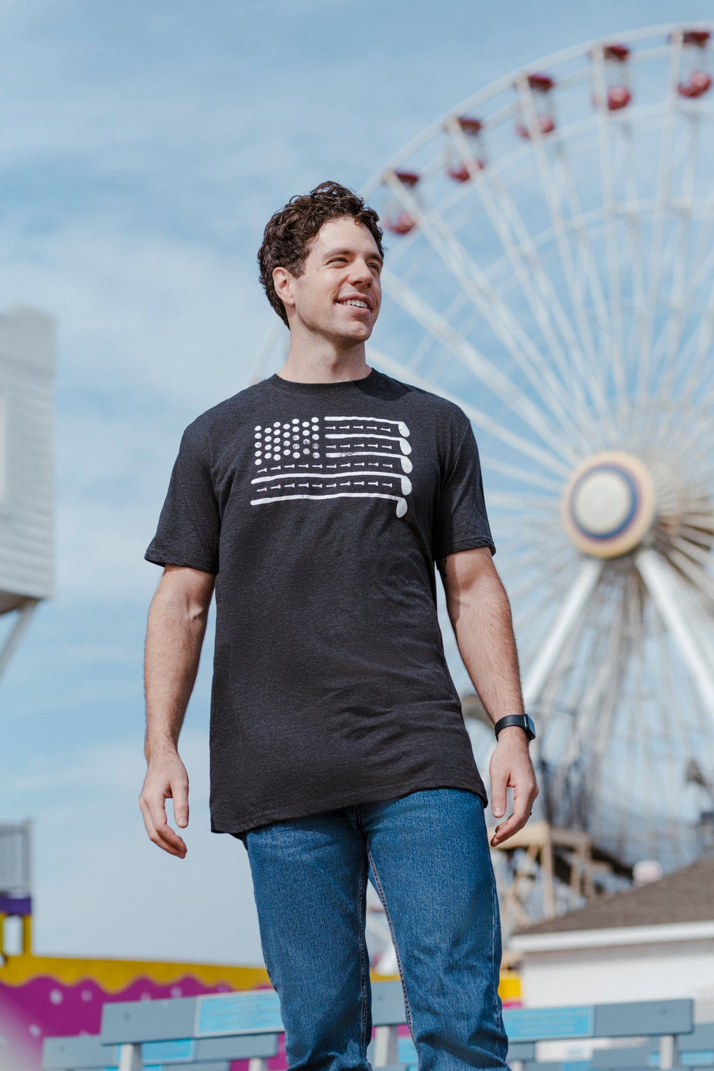 Golf American Flag Men's T Shirt