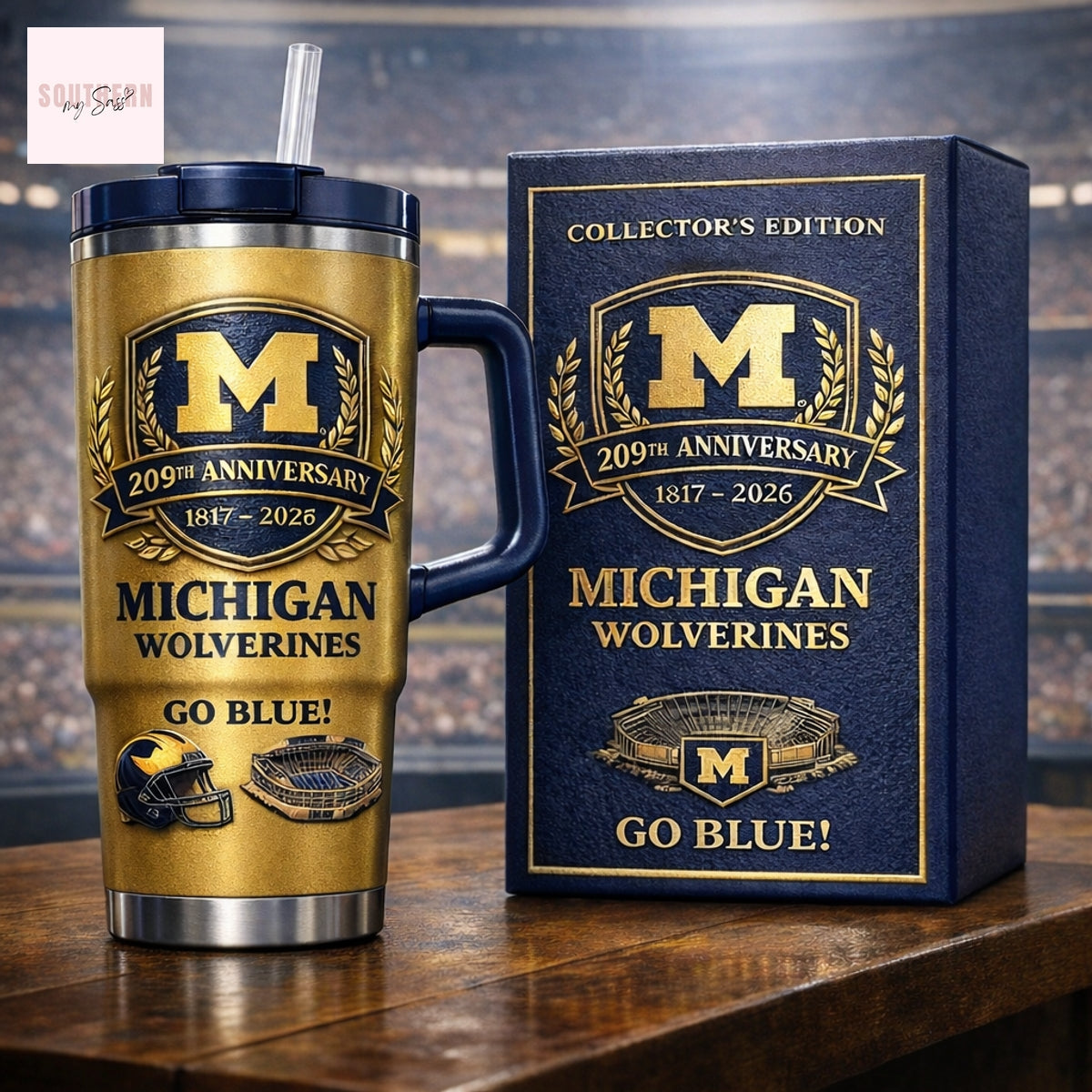 Michigan Wolverines 209th Anniversary Go Blue Tumbler
