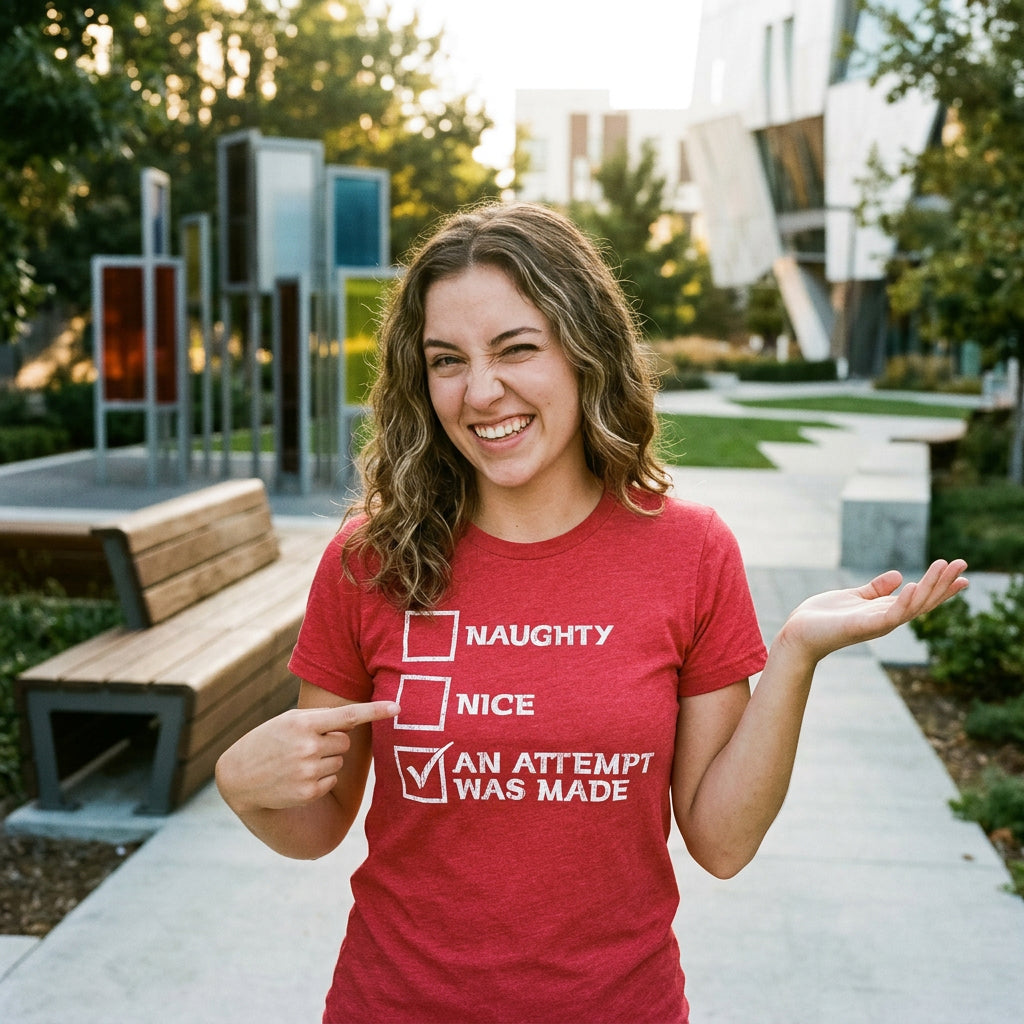 Naughty Nice An Attempt Was Made Women's T Shirt