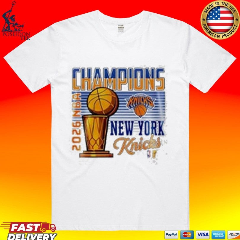 New York Knicks Eastern Conference Champions Trophy 2026 Logo T-shirt