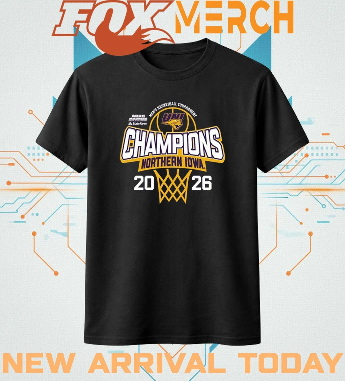 Northern Iowa Panthers 2026 MVC Men’s Basketball Tournament Champions t-shirt