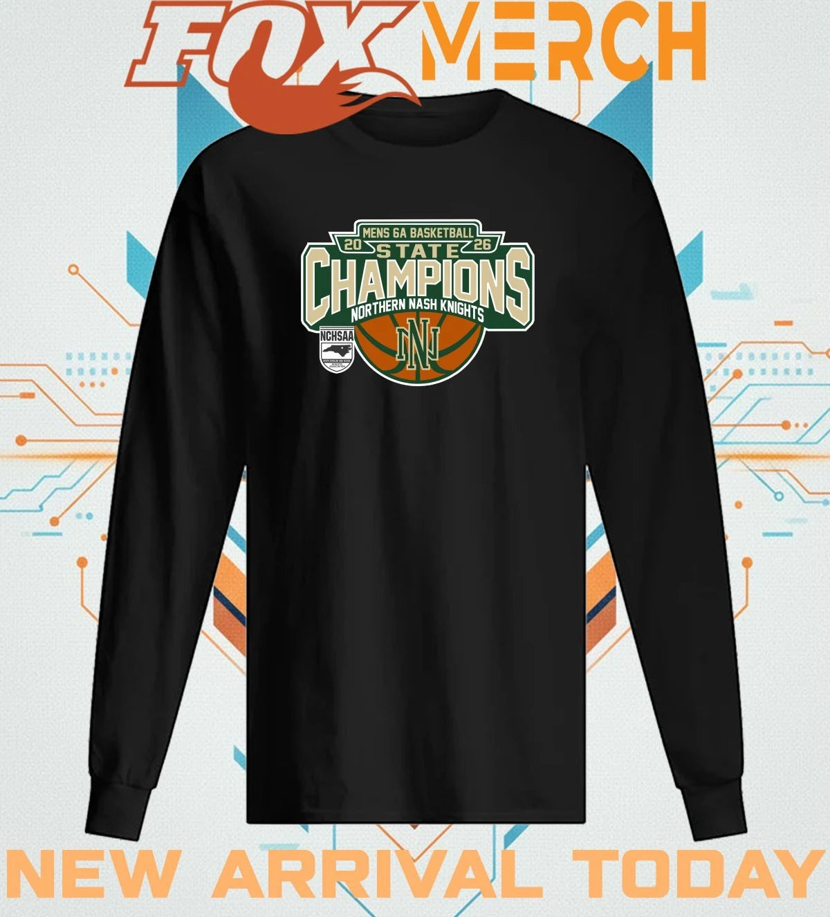 Northern Nash Knights 2026 Men’s 6A Basketball State Champions t-shirt