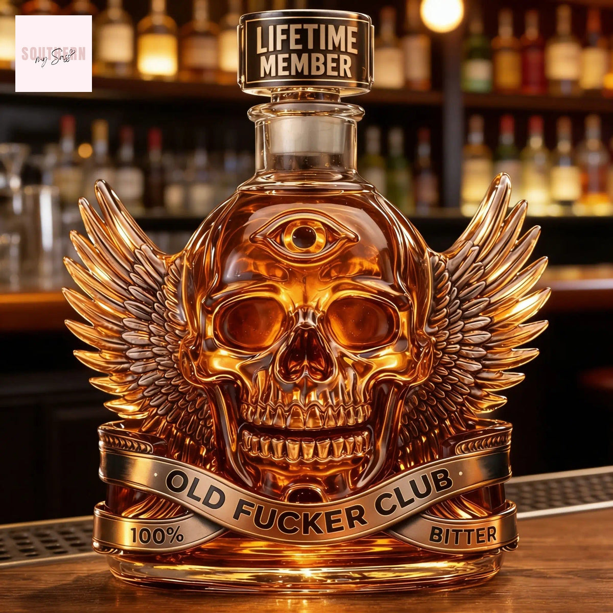 Old Fu.cker Club Lifetime Member Whiskey Bottle