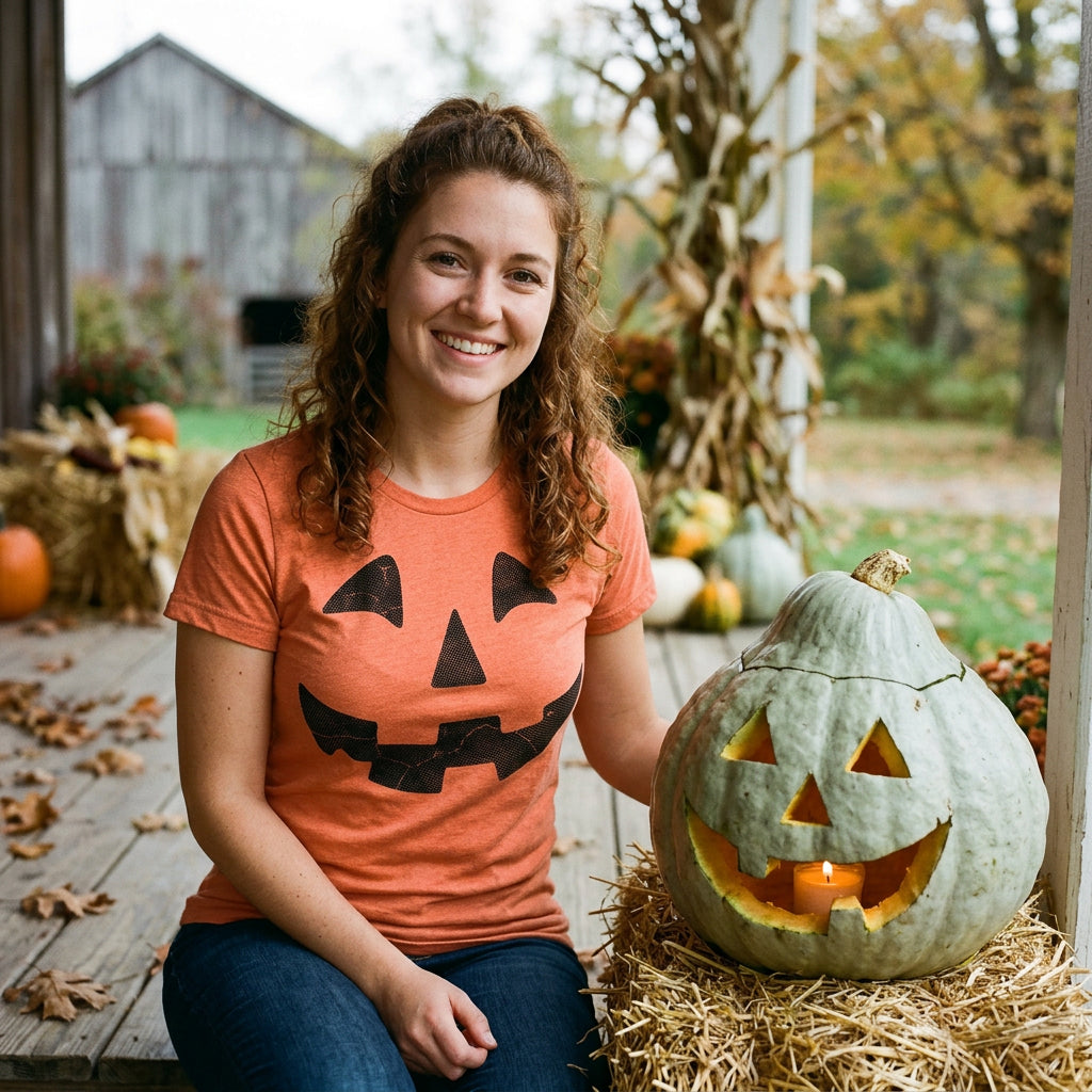 Pumpkin Face Women's T Shirt
