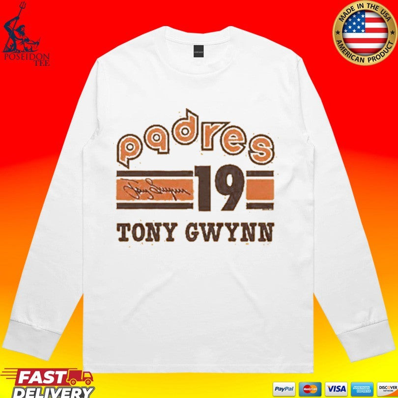 Padres 19 Tony Gwynn Signature T-shirt