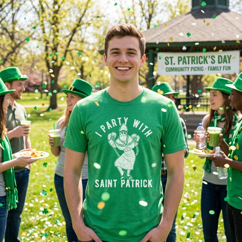 I Party With Saint Patrick Men's T Shirt