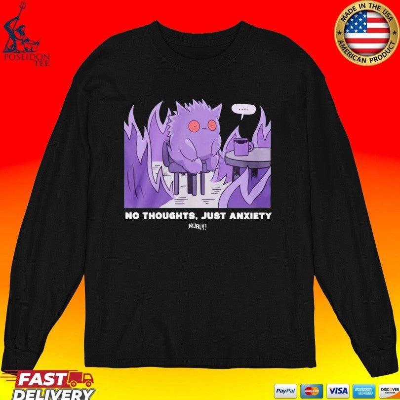 Pokemon Gengar No Thoughts Just Anxiety T-shirt