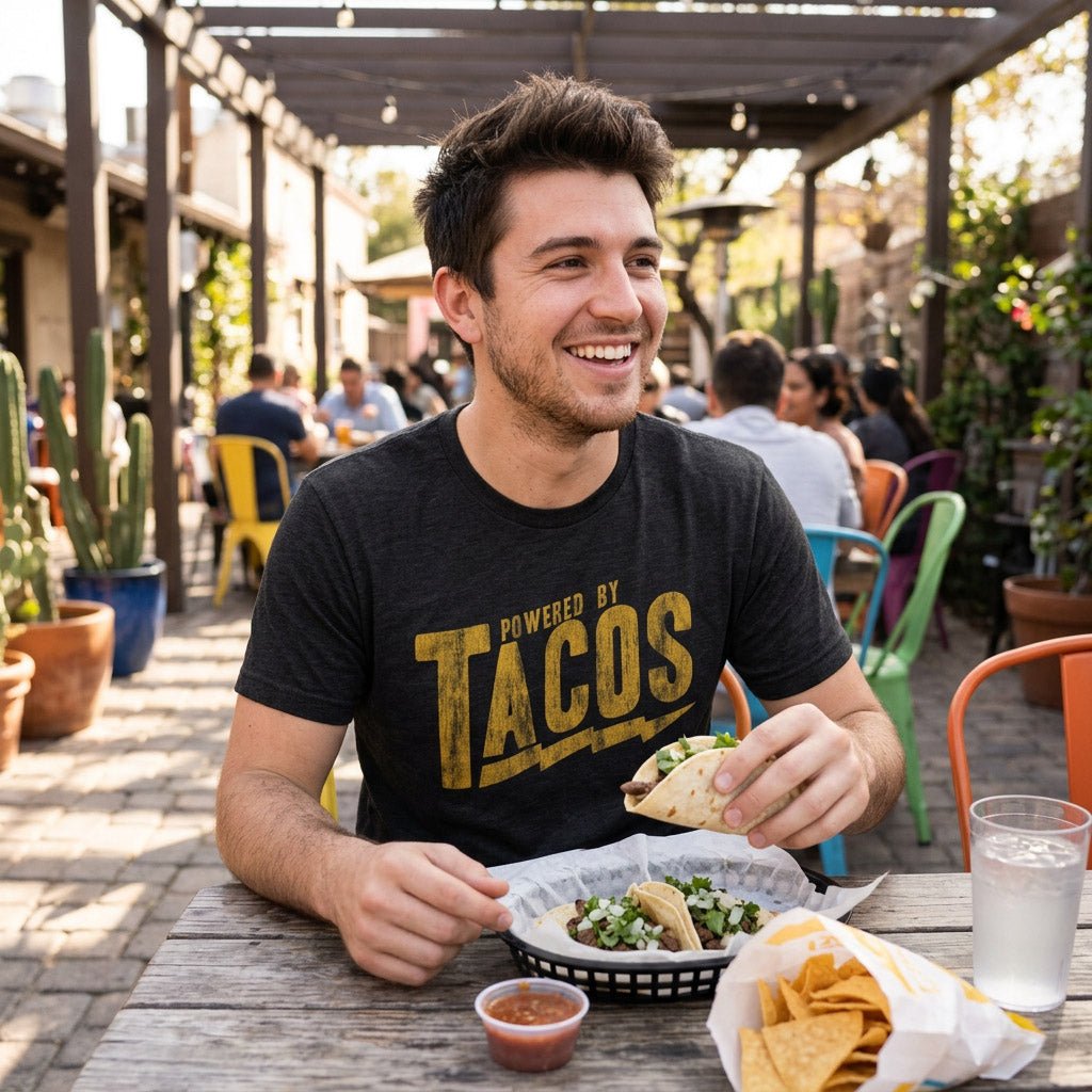 Powered By Tacos Men's T Shirt